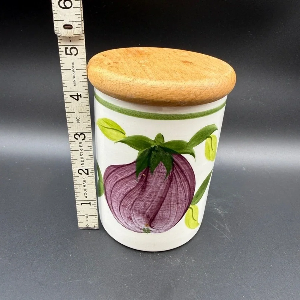 Vintage Portmeirion Kitchen Garden Canister Storage Jar Aubergine Cottage Boho